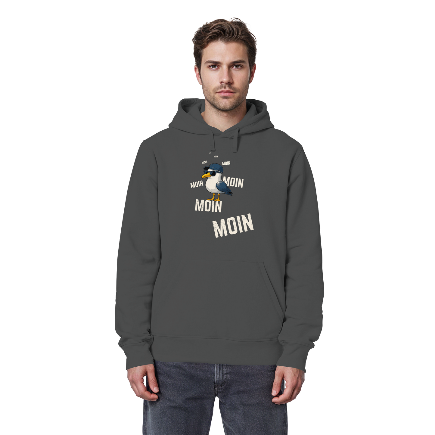 Moin Möwe | Echtes Küstenfeeling | Unisex Hoodie Premium