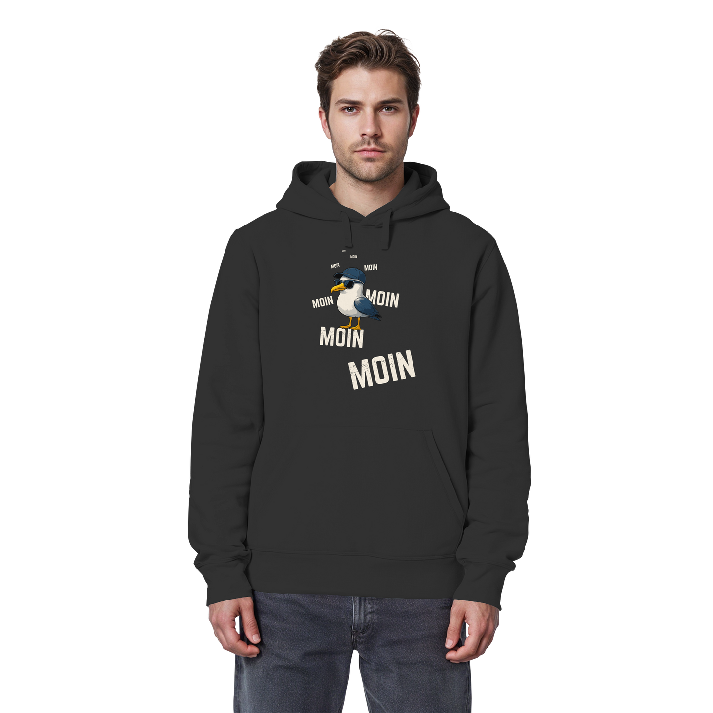 Moin Möwe | Echtes Küstenfeeling | Unisex Hoodie Premium