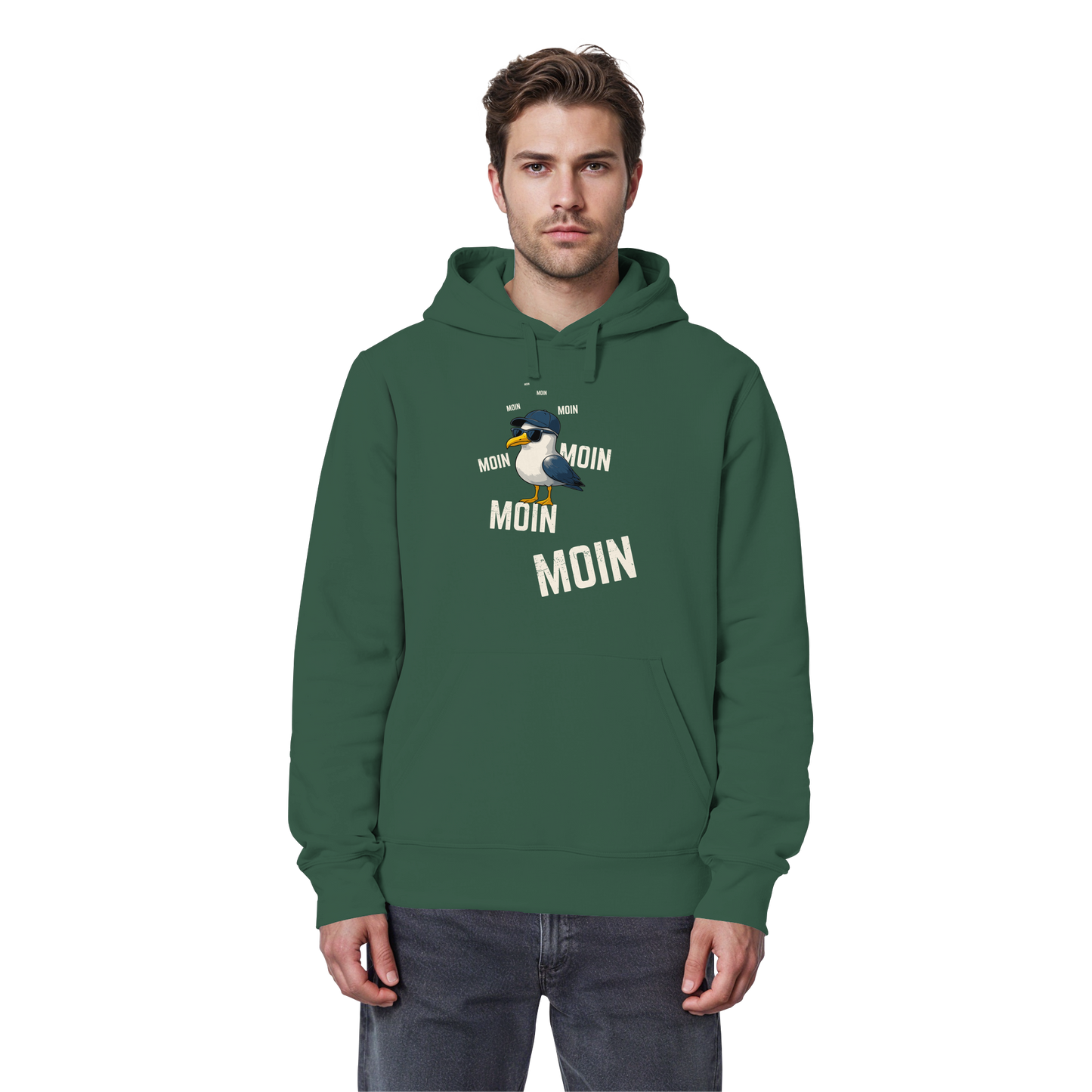 Moin Möwe | Echtes Küstenfeeling | Unisex Hoodie Premium