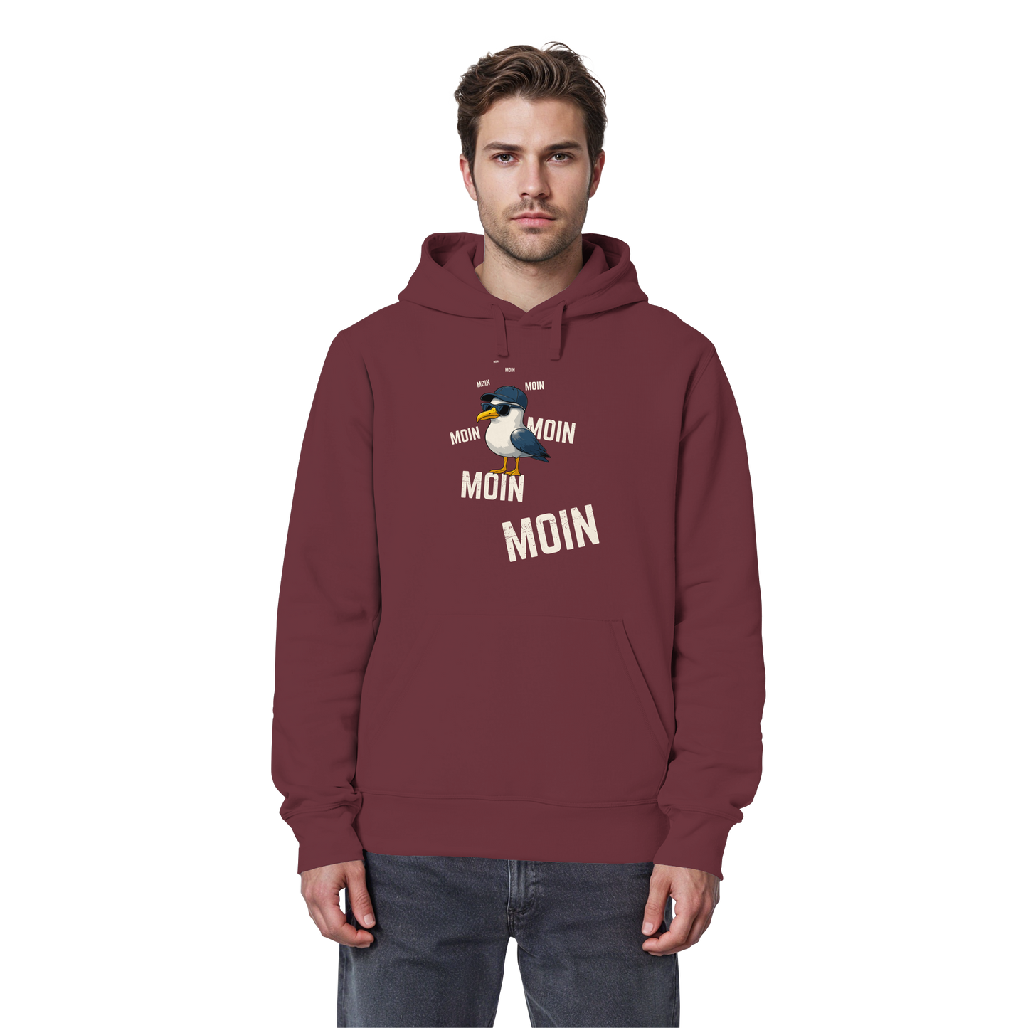 Moin Möwe | Echtes Küstenfeeling | Unisex Hoodie Premium