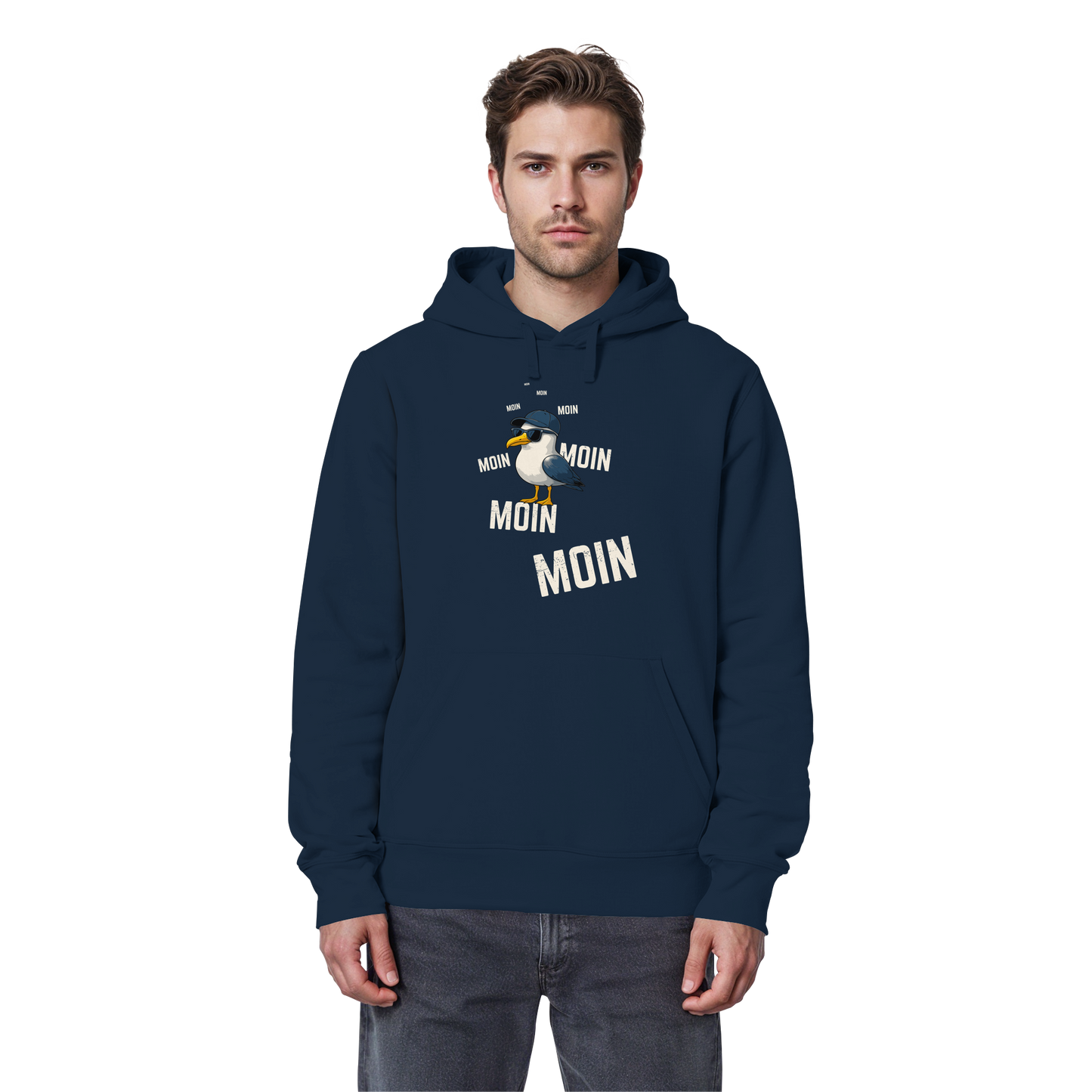 Moin Möwe | Echtes Küstenfeeling | Unisex Hoodie Premium