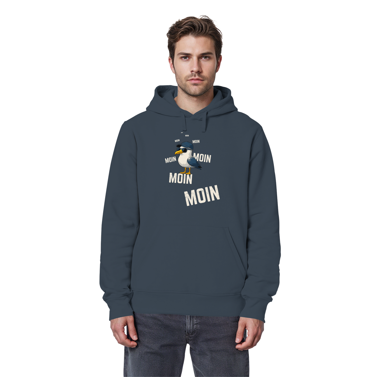 Moin Möwe | Echtes Küstenfeeling | Unisex Hoodie Premium