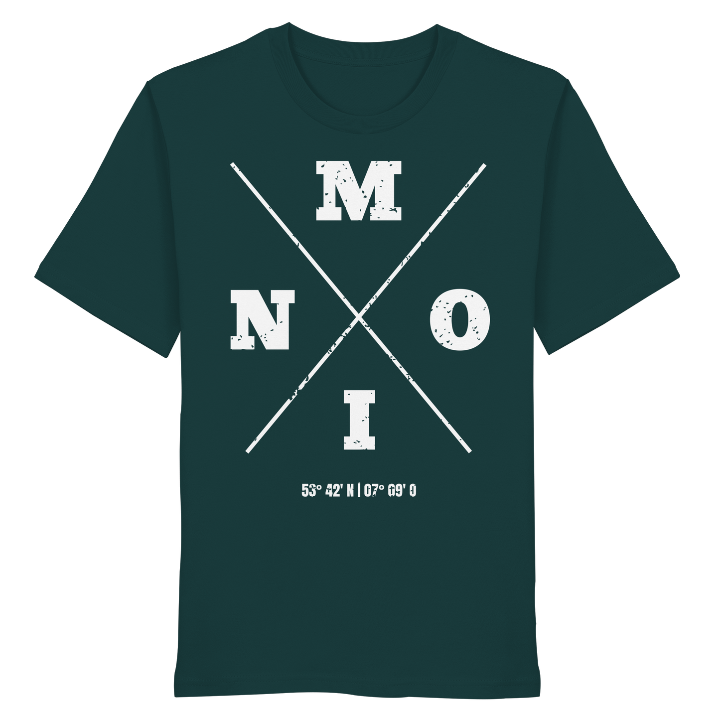 Moin Koordinaten | Heimat im Herzen | Unisex Shirt Premium