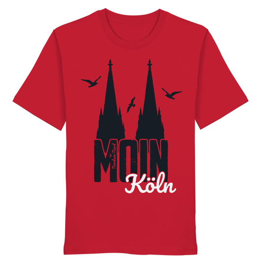 Moin Köln | Rotes T-Shirt | Gruß von der Küste | Unisex Shirt Premium